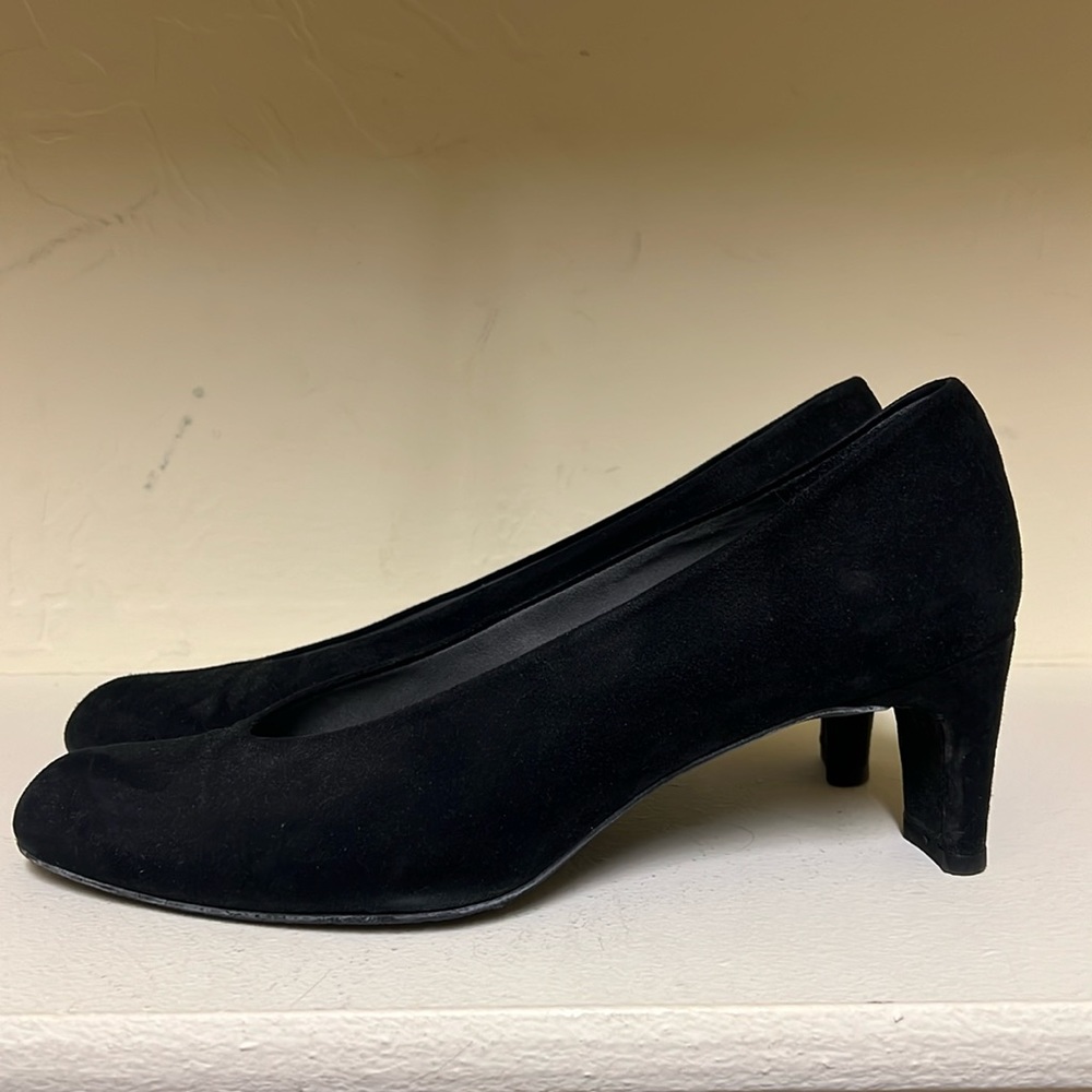 Stuart Weitzman black suede pumps